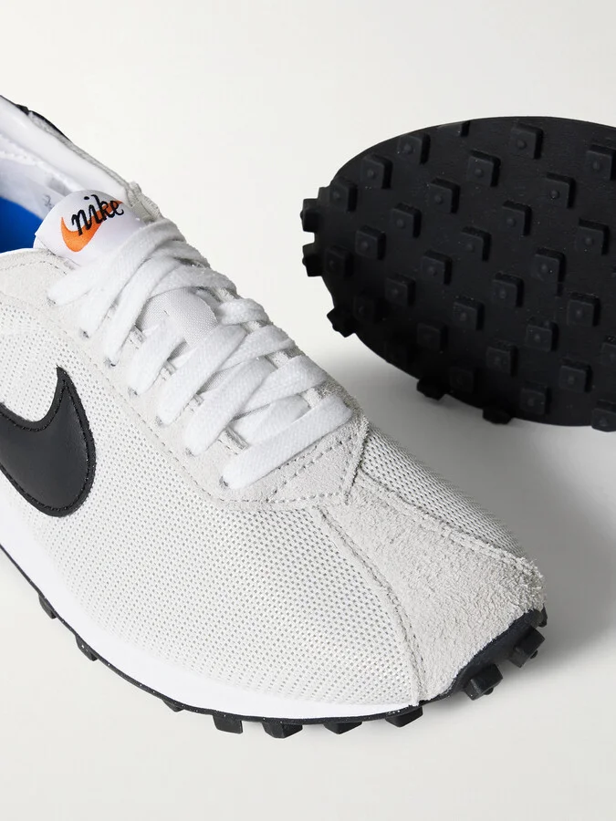 Nike - Ld-1000 Leather And Brushed Suede-trimmed Mesh Sneakers - Gray - Image 4
