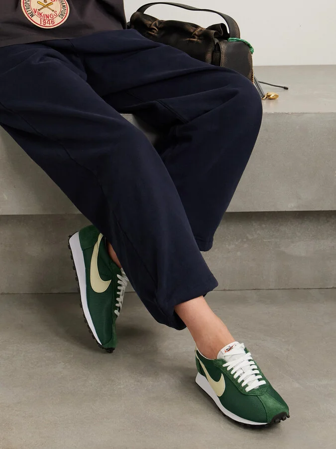 Nike - Ld-1000 Leather And Brushed Suede-trimmed Mesh Sneakers - Green - Image 2