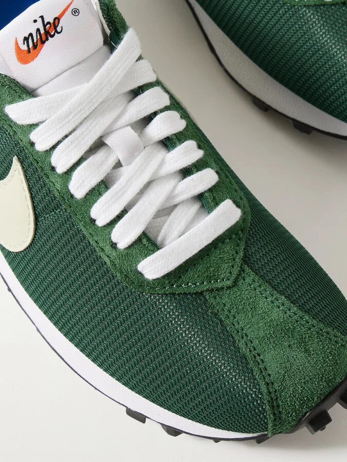 Nike - Ld-1000 Leather And Brushed Suede-trimmed Mesh Sneakers - Green - Image 4