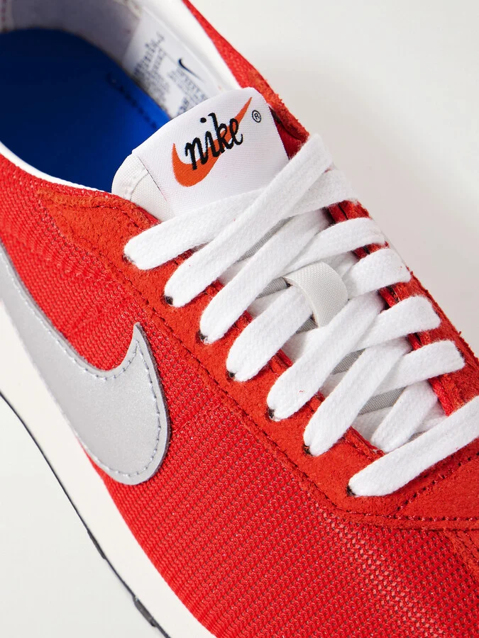 Nike - Ld-1000 Leather And Brushed Suede-trimmed Mesh Sneakers - Red - Image 4
