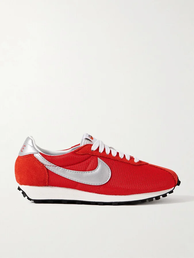 Nike - Ld-1000 Leather And Brushed Suede-trimmed Mesh Sneakers - Red