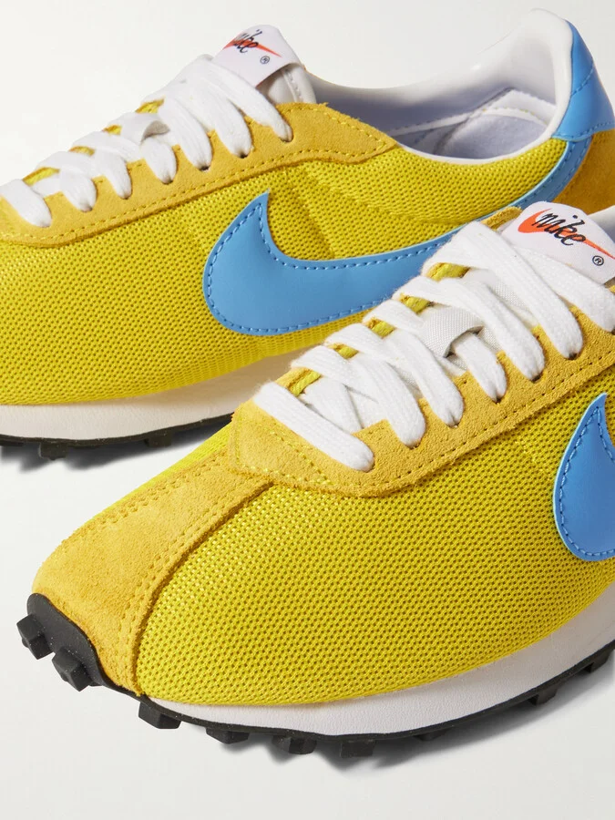 Nike - Ld-1000 Leather And Brushed Suede-trimmed Mesh Sneakers - Yellow - Image 4