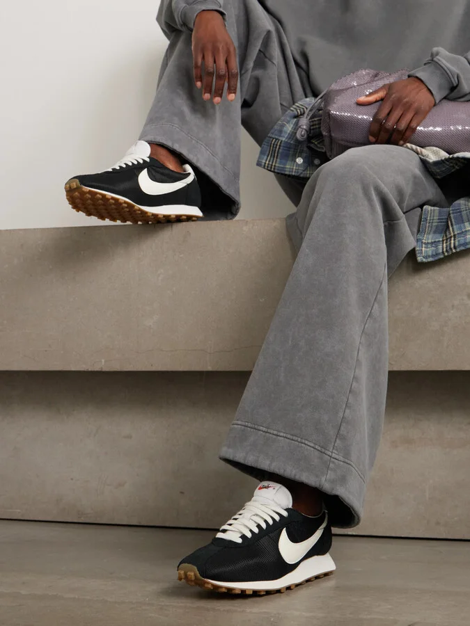 Nike - Ld-1000 Suede And Leather-trimmed Mesh Sneakers - Black - Image 2