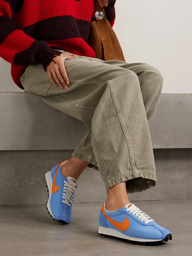 Nike - Ld-1000 Suede And Leather-trimmed Mesh Sneakers - Blue - Image 2