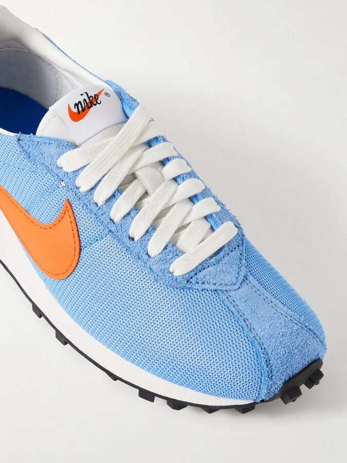 Nike - Ld-1000 Suede And Leather-trimmed Mesh Sneakers - Blue - Image 4
