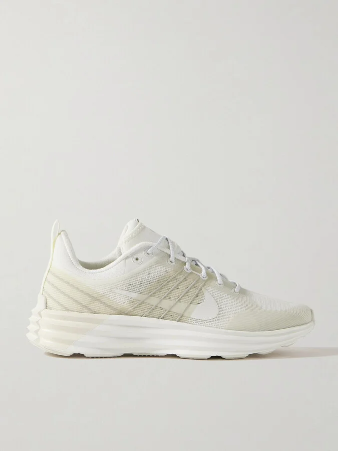 Nike - Lunar Roam Rubber-trimmed Mesh Sneakers - White