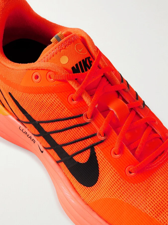 Nike - Lunar Roam Rubber-trimmed Neon Mesh Sneakers - Orange - Image 4