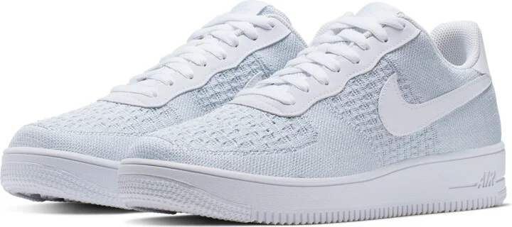 Nike Men's Air Force 1 Flyknit 2.0 Shoes in White | AV3042-100 - Image 5