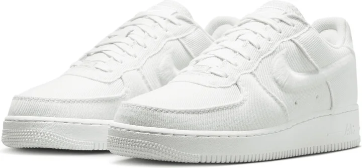 Nike Men's Air Force 1 Low Canvas Shoes in White | HV1204-100 - Image 5