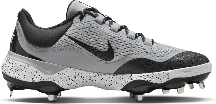Nike Men's Alpha Huarache Elite 4 Low Baseball Cleats in Grey | DJ6521-004 - Image 3