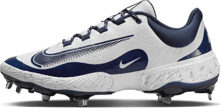 Nike Men's Alpha Huarache Elite 4 Low Baseball Cleats in White | FD2745-107