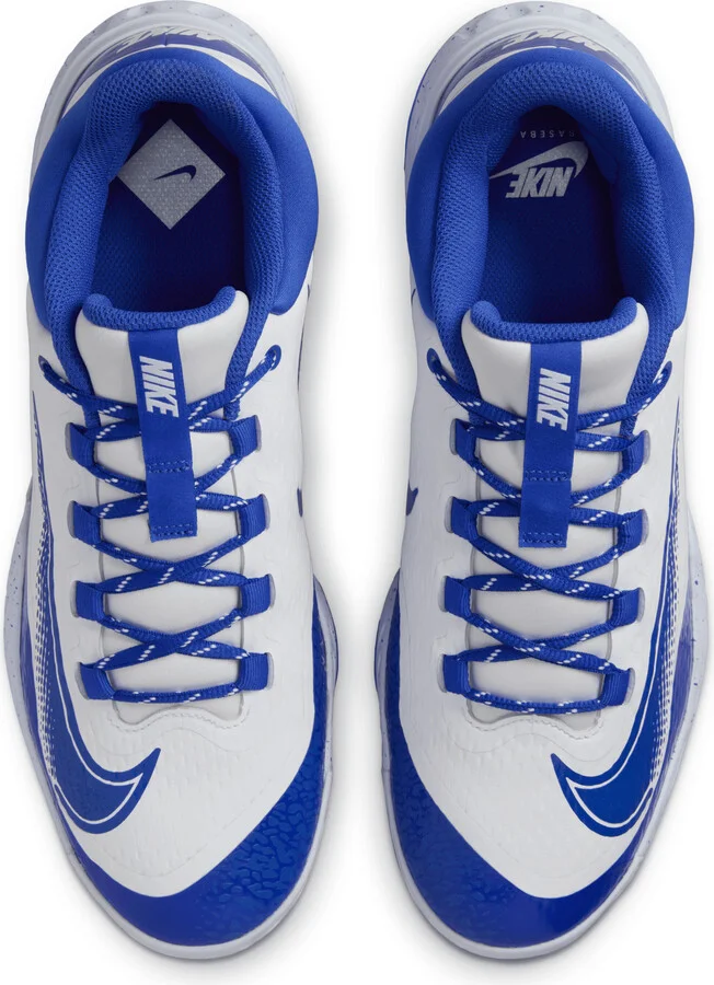 Nike Men's Alpha Huarache Elite 4 Low Baseball Cleats in White | FD2745-108 - Image 4