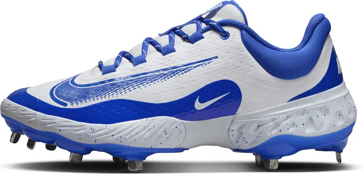 Nike Men's Alpha Huarache Elite 4 Low Baseball Cleats in White | FD2745-108