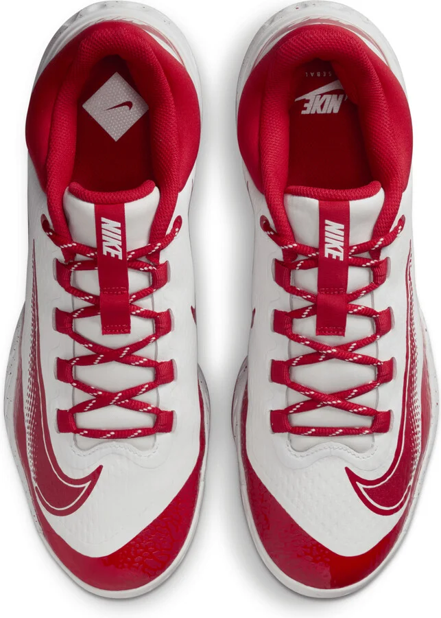Nike Men's Alpha Huarache Elite 4 Low Baseball Cleats in White | FD2745-109 - Image 3