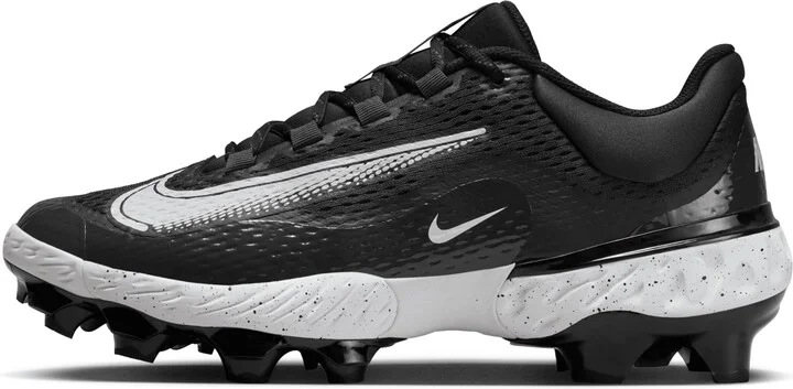 Nike Men's Alpha Huarache Elite 4 Low MCS Baseball Cleats in Black | FD6221-003