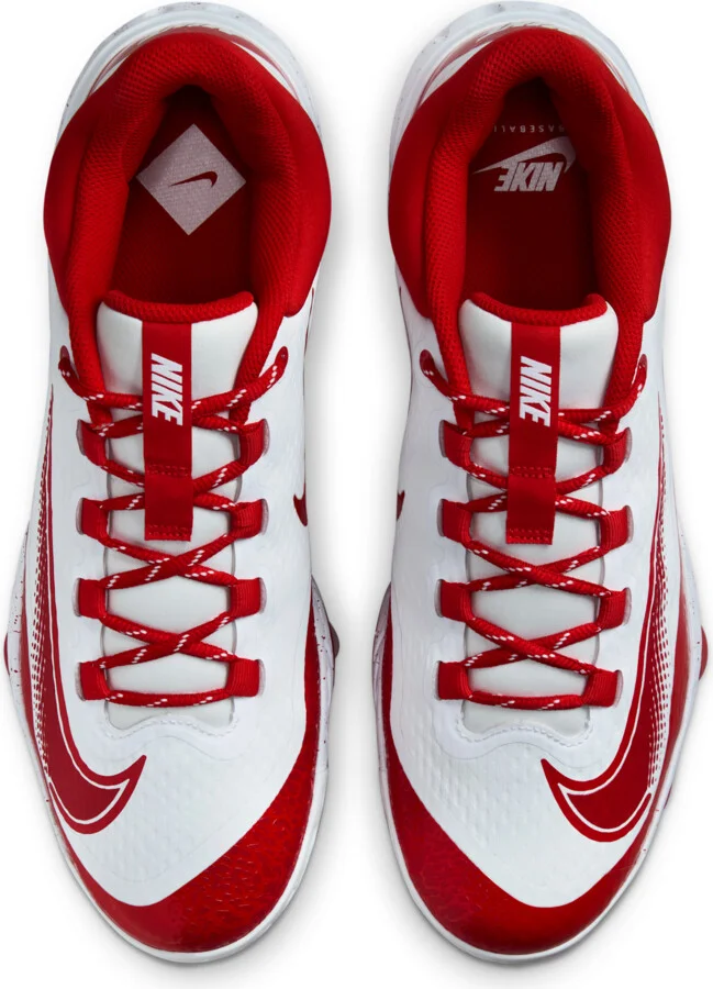 Nike Men's Alpha Huarache Elite 4 Low MCS Baseball Cleats in White | FD6255-105 - Image 4