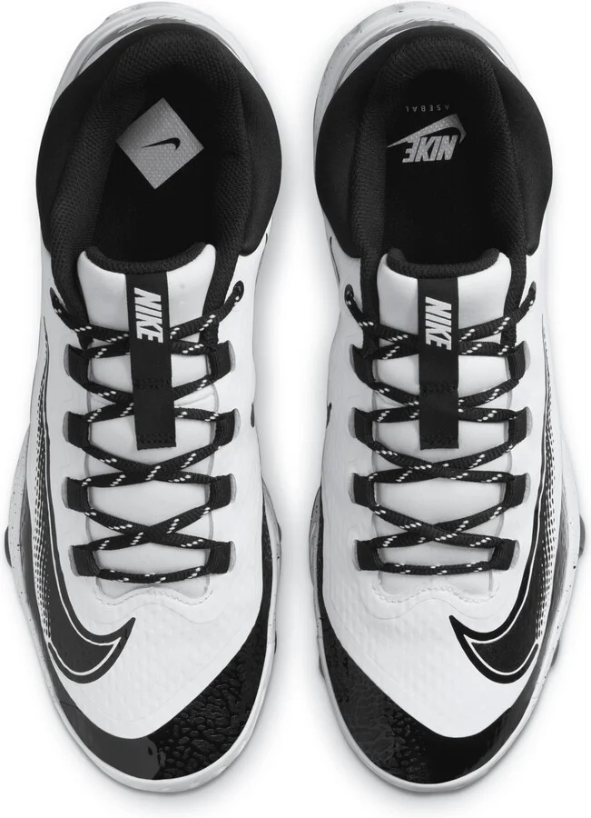 Nike Men's Alpha Huarache Elite 4 Low MCS Baseball Cleats in White | FD6255-108 - Image 4