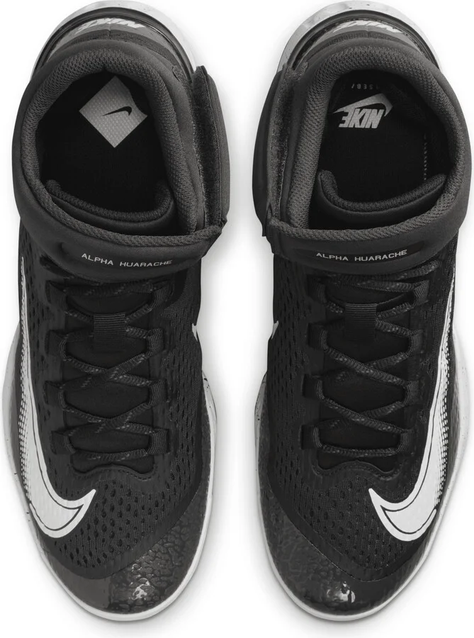 Nike Men's Alpha Huarache Elite 4 Mid Baseball Cleats in Black | DJ6520-003 - Image 4