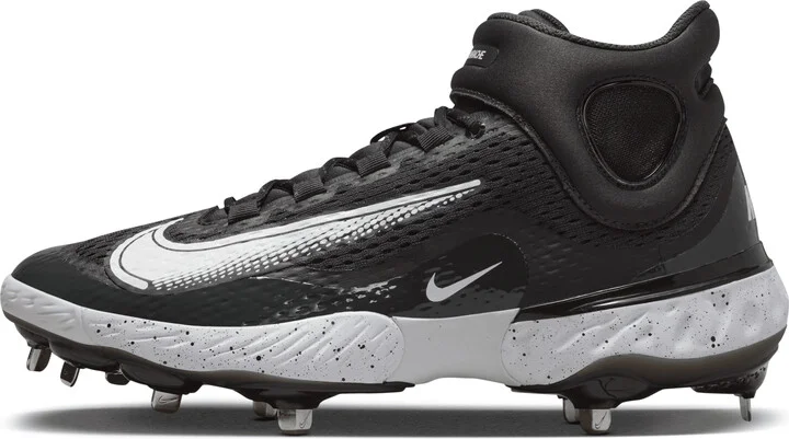 Nike Men's Alpha Huarache Elite 4 Mid Baseball Cleats in Black | DJ6520-003