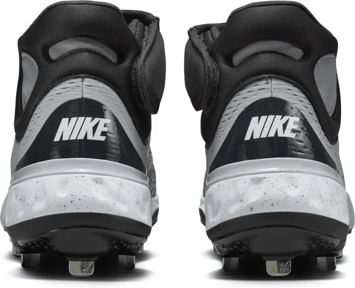 Nike Men's Alpha Huarache Elite 4 Mid Baseball Cleats in Grey | DJ6520-002 - Image 6