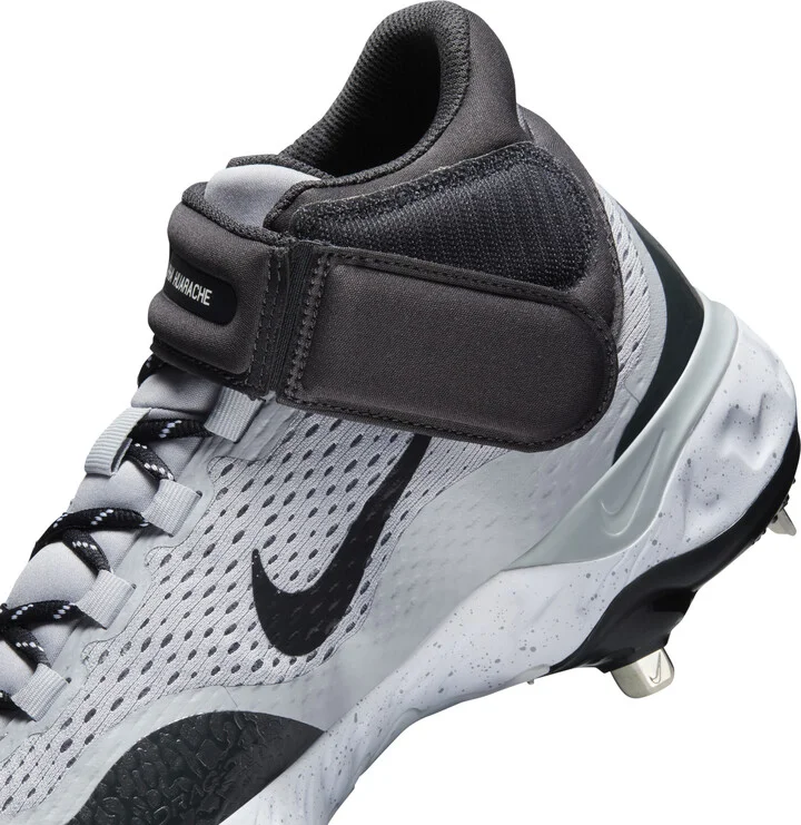 Nike Men's Alpha Huarache Elite 4 Mid Baseball Cleats in Grey | DJ6520-002 - Image 10
