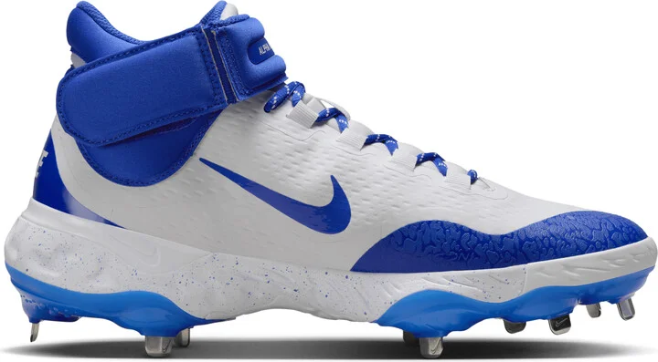 Nike Men's Alpha Huarache Elite 4 Mid Baseball Cleats in White | FD2744-104 - Image 3