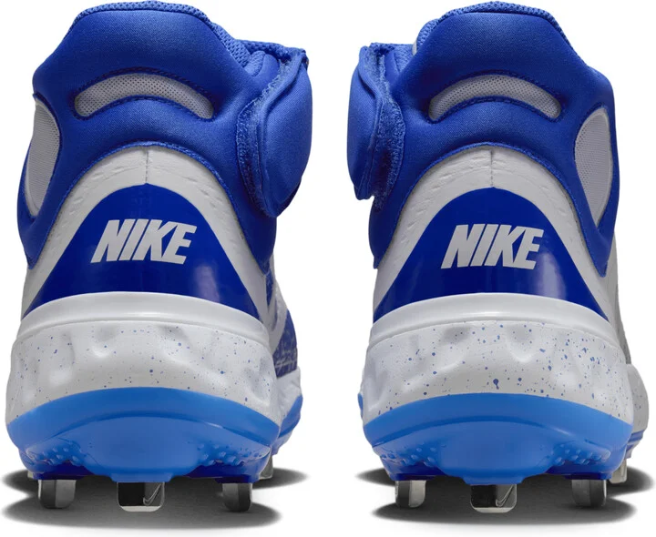 Nike Men's Alpha Huarache Elite 4 Mid Baseball Cleats in White | FD2744-104 - Image 6