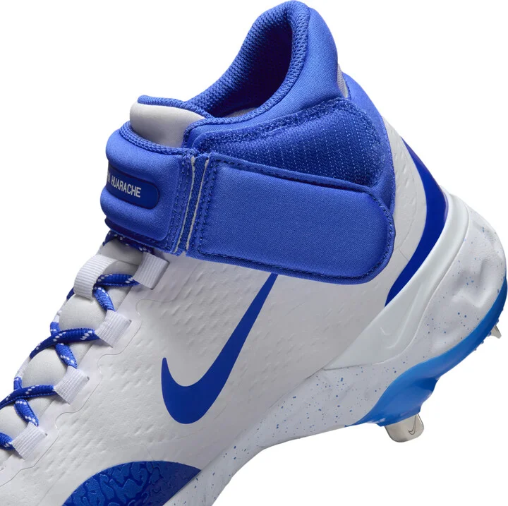 Nike Men's Alpha Huarache Elite 4 Mid Baseball Cleats in White | FD2744-104 - Image 10