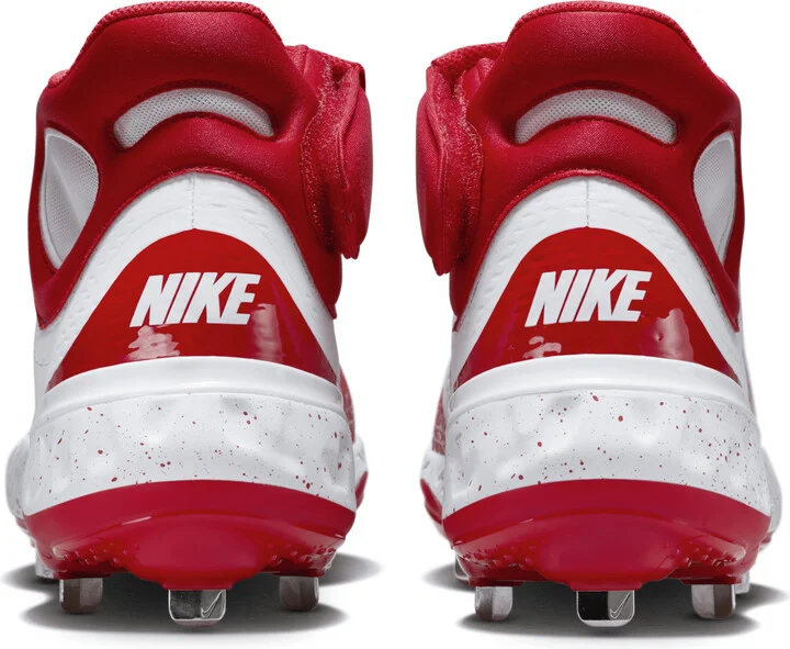 Nike Men's Alpha Huarache Elite 4 Mid Baseball Cleats in White | FD2744-106 - Image 6