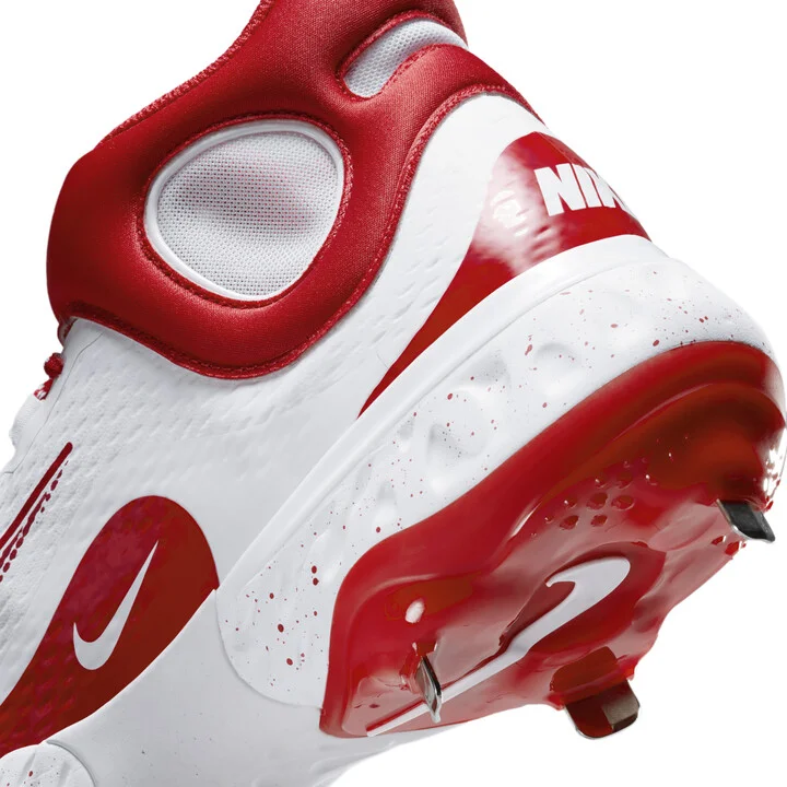 Nike Men's Alpha Huarache Elite 4 Mid Baseball Cleats in White | FD2744-106 - Image 9