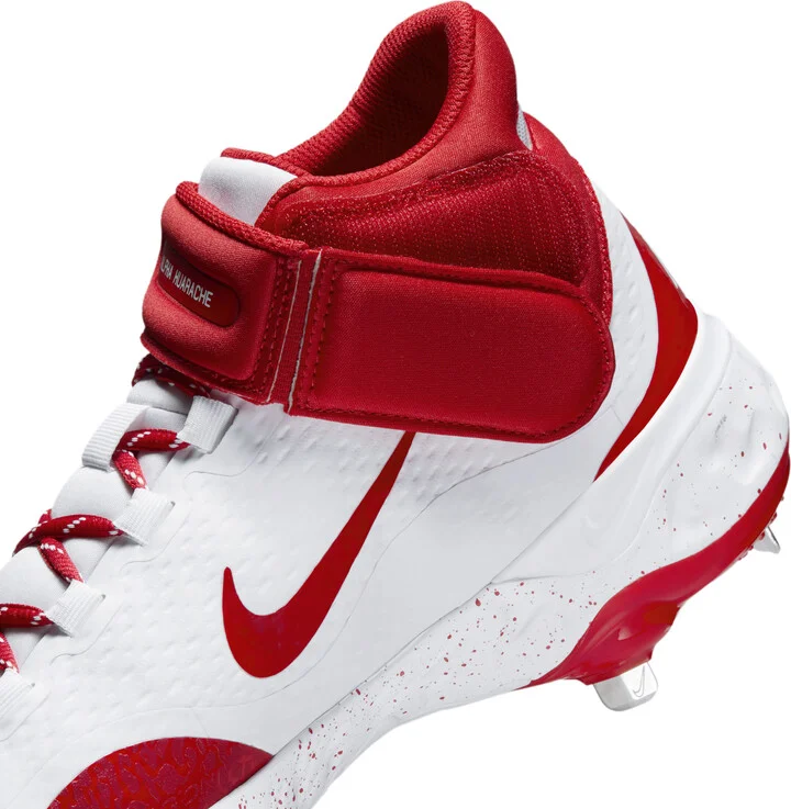 Nike Men's Alpha Huarache Elite 4 Mid Baseball Cleats in White | FD2744-106 - Image 10