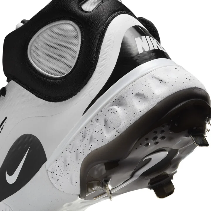 Nike Men's Alpha Huarache Elite 4 Mid Baseball Cleats in White | FD2744-107 - Image 9