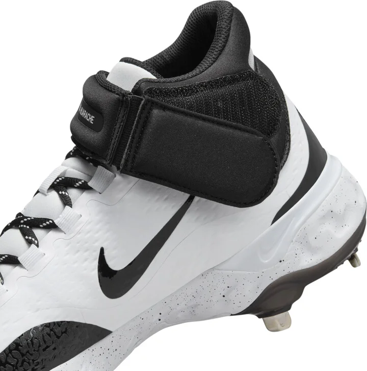 Nike Men's Alpha Huarache Elite 4 Mid Baseball Cleats in White | FD2744-107 - Image 10