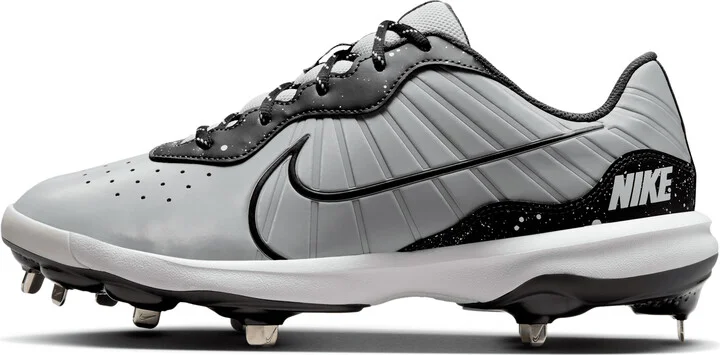 Nike Men's Alpha Huarache Varsity 4 Low Baseball Cleats in Grey | DJ6516-002