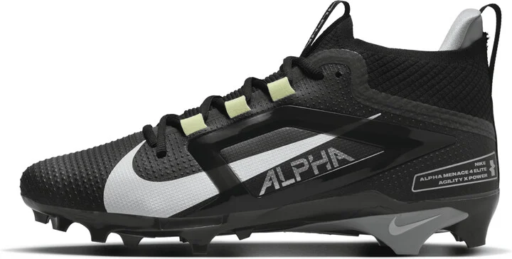 Nike Men's Alpha Menace 4 Elite Football Cleats in Black | FD7036-001