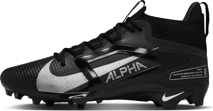 Nike Men's Alpha Menace 4 Elite Football Cleats in Black | FD7036-002