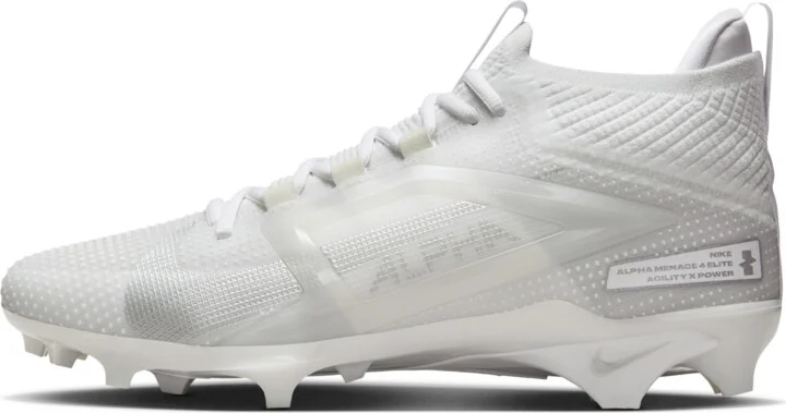 Nike Men's Alpha Menace 4 Elite Football Cleats in White | FD7036-101