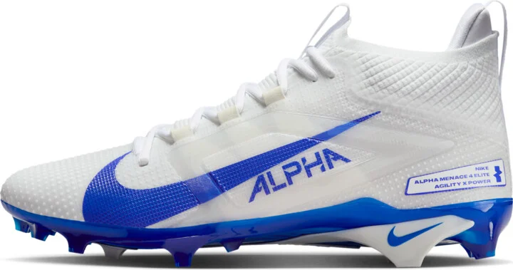 Nike Men's Alpha Menace 4 Elite Football Cleats in White | FD7036-103