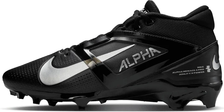 Nike Men's Alpha Menace 4 Pro Football Cleats in Black | FD7037-002