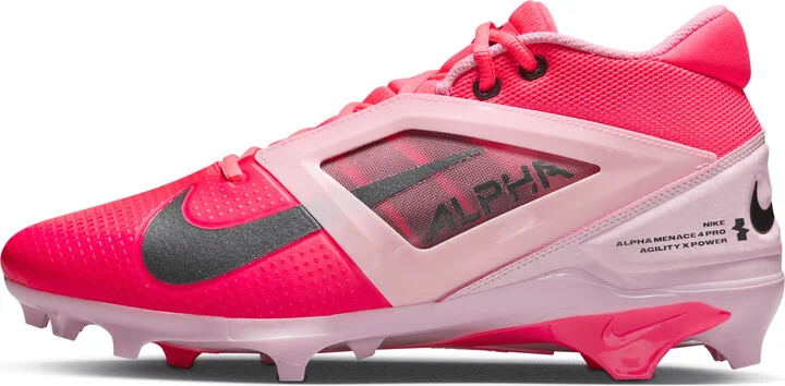 Nike Men's Alpha Menace 4 Pro Football Cleats in Pink | HJ4568-600