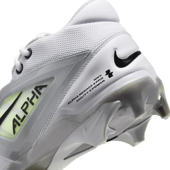 Nike Men's Alpha Menace 4 Pro Football Cleats in White | FD7037-100 - Image 9