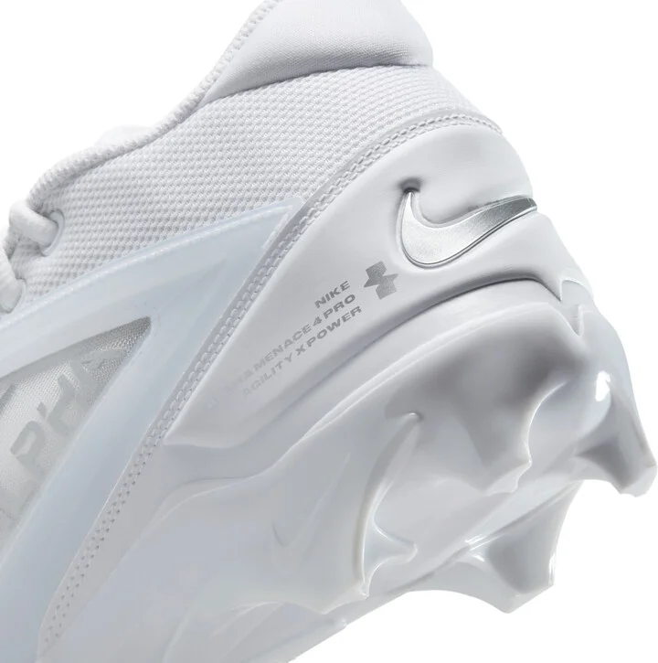 Nike Men's Alpha Menace 4 Pro Football Cleats in White | FD7037-101 - Image 8