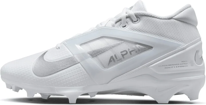 Nike Men's Alpha Menace 4 Pro Football Cleats in White | FD7037-101