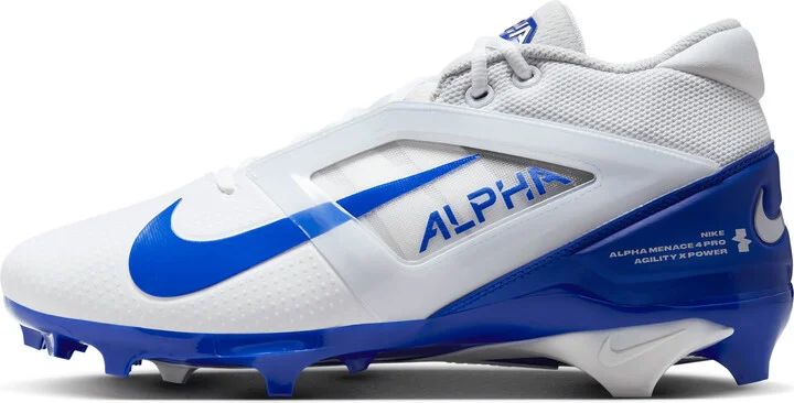 Nike Men's Alpha Menace 4 Pro Football Cleats in White | FD7037-103
