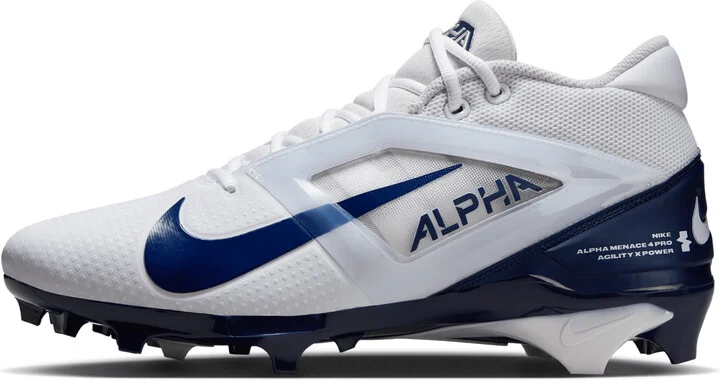 Nike Men's Alpha Menace 4 Pro Football Cleats in White | FD7037-104