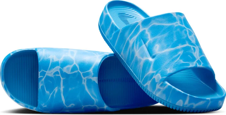 Nike Men's Calm Printed Slides in Blue | HQ1125-400