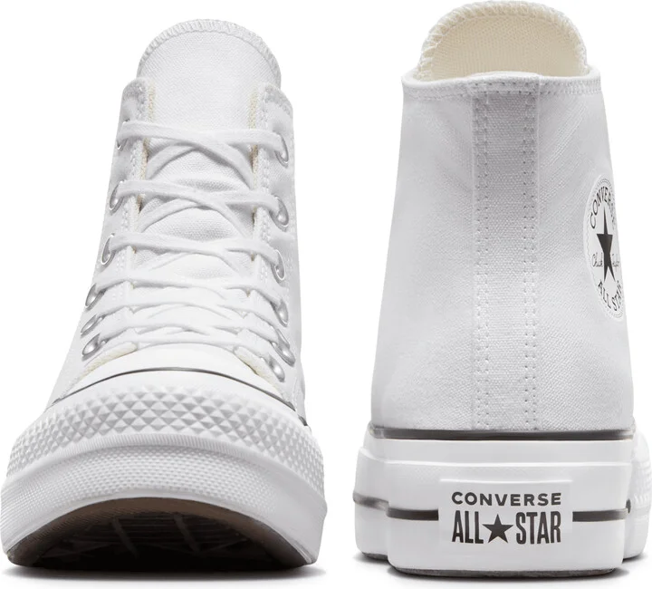 Nike Men's Chuck Taylor All Star Lift Platform Canvas Shoes in White | 560846F-102 - Image 6