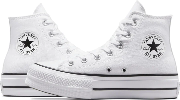 Nike Men's Chuck Taylor All Star Lift Platform Canvas Shoes in White | 560846F-102 - Image 7