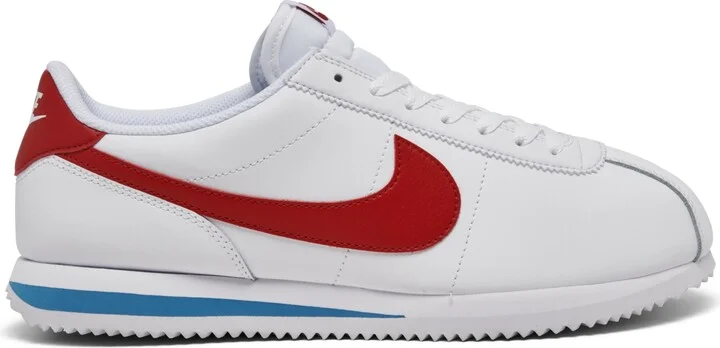 Nike Men's Classic Cortez Leather Casual Sneakers from Finish Line - White/Red/Blue - Image 2