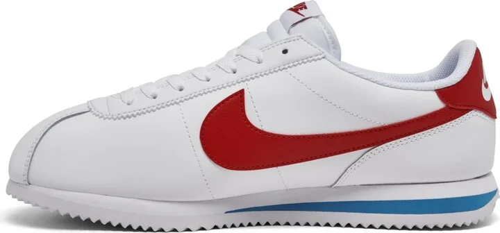 Nike Men's Classic Cortez Leather Casual Sneakers from Finish Line - White/Red/Blue - Image 3